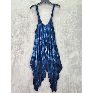 Raviya Swim Cover Up Womens Plus Size 0X Blue Tie Dye Sleeveless Casual Summer